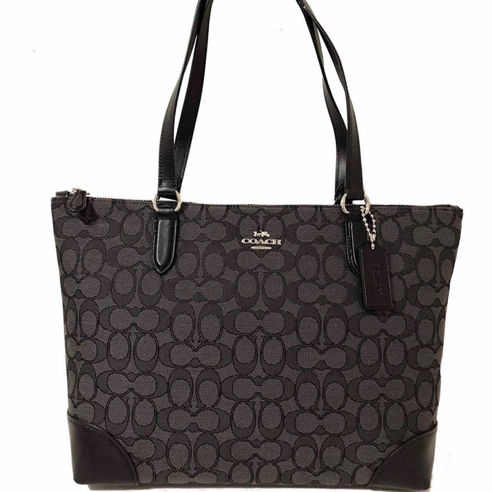 COACH Zip Top Tote Signature Jaguard